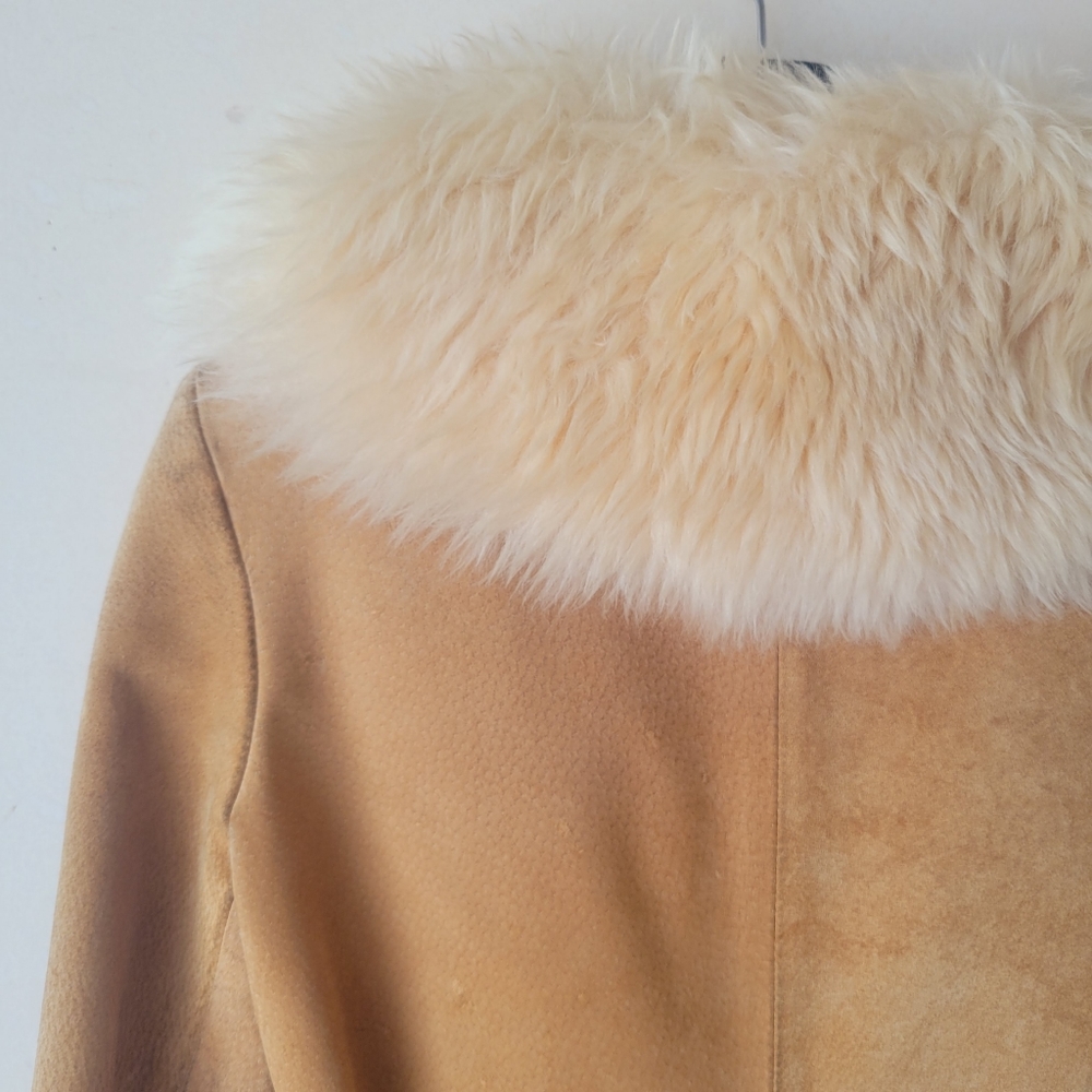 Vintage 70s lambskin fur trim Penny Lane Coat Medium - Picture 9 of 16